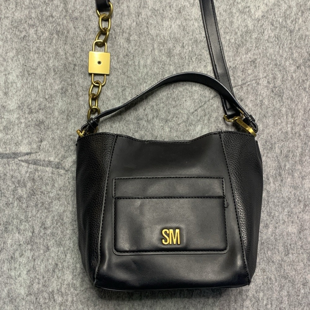 Steve Madden Black Faux Leather Bucket Bag